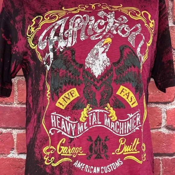 Affliction American Customs Men's Short Sleeve Graphic T-shirt -Size:XL/2XL- NWT - Picture 3 of 10